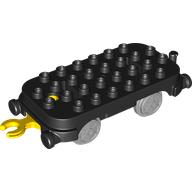 Lego Duplo Train Base 4 x 8 with Light Bluish Gray Train Wheels and Yellow Moveable Hook (New Version)