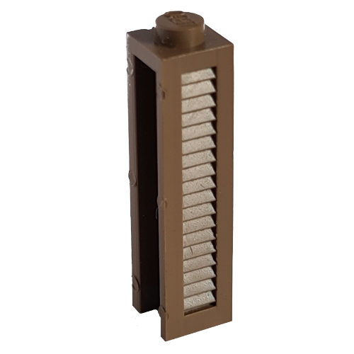 Lego Modulex Brick 1 x 1 x 4 with Vertical Grooves / Modulex Brown