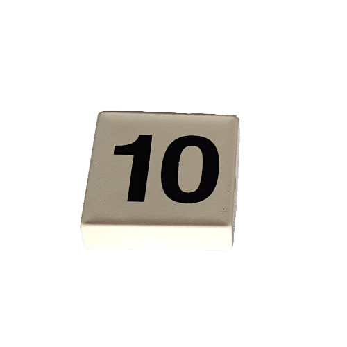 Lego Duplo Tile 2 x 2 with '10' Print