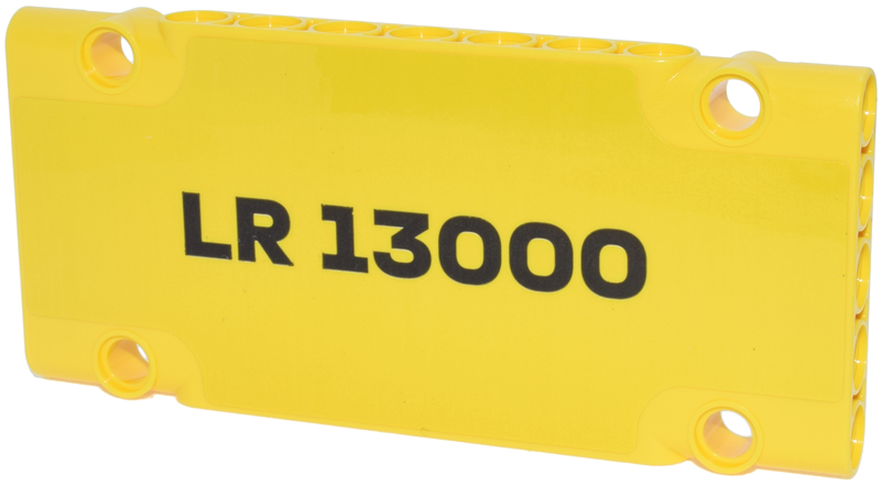 Lego Technic, Panel Plate 5 x 11 x 1 with Black 'LR 13000' Pattern (Sticker) - Set 42146 / Yellow