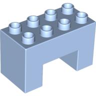 Lego Duplo Brick 2 x 4 x 2 with 2 x 2 Square Arch / Bright Light Blue