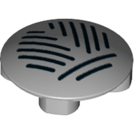 Lego Plate Round 2 x 2 with Rounded Bottom with Dark Blue Stripes print