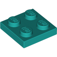 Lego Plate 2 x 2 / Dark Turquoise