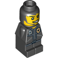 Lego Microfig Police Officer Print / Black