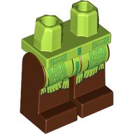 Lego Hips and Reddish Brown Legs with Lime Poncho, Green Pattern Decorations print