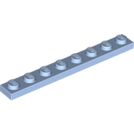 Lego Plate 1 x 8 / Bright Light Blue