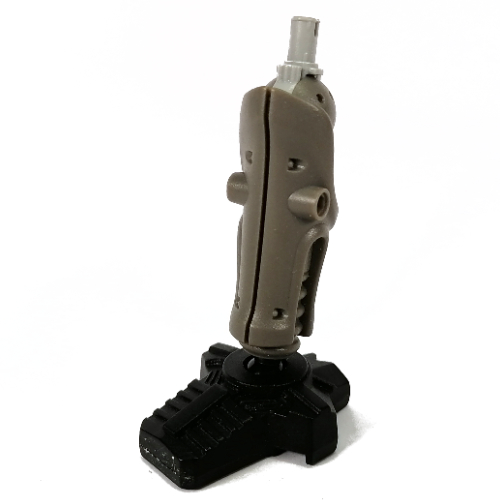 Lego Large Figure Limb, Leg, Lower Section with Pin, Black Foot (Jens) / Dark Gray
