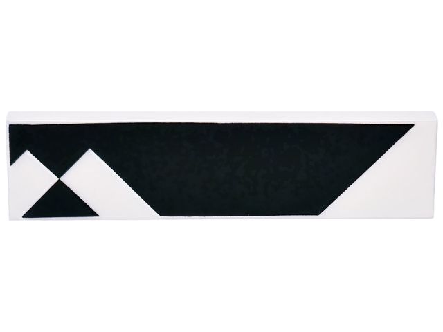 Lego Tile 1 x 4 with Black Triangle and Geometric Shape Pattern