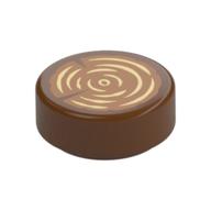 Lego Tile Round 1 x 1 with Tree Stump, Wood Log Print