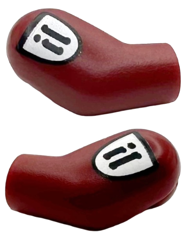 Lego Arm, (Matching Left and Right) Pair with Black and White SW Kaminoan Emblem Pattern / Dark Red