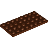 Lego Plate 4 x 8 / Reddish Brown