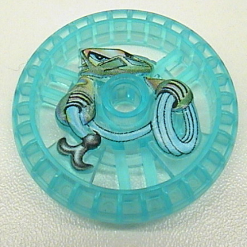 Lego Technic Disc 5 x 5 Notched, Rope Print / Trans-Light Blue
