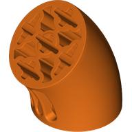 Lego Brick Round 3 x 3 D. Tube with 45° Elbow and Axle Holes (Crossholes) at Each End / Reddish Orange