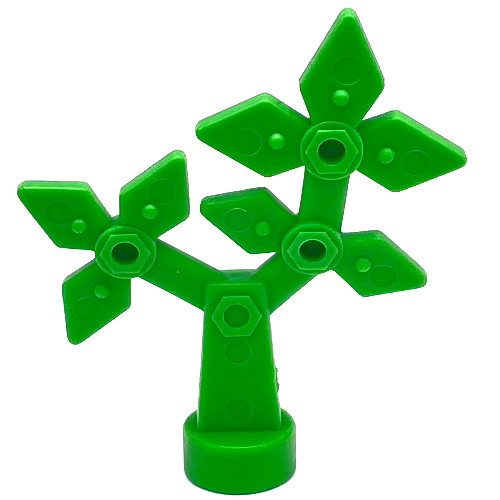 Lego Duplo Flower, Faux Metal Bolts and Rivets Design, 8 Petals / Bright Green