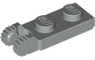 Lego Hinge Plate 1 x 2 Locking with 2 Fingers on End / Light Gray