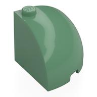 Lego Brick Round Corner 3 x 3 x 2 Dome Top with Red Triangle Print