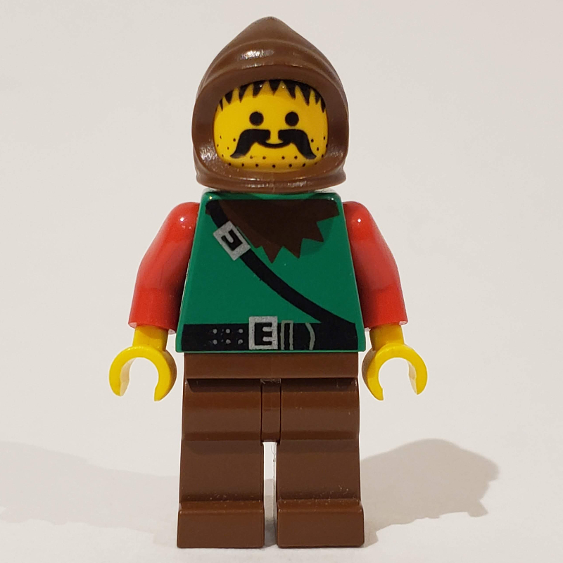 Lego Forestman (Dark Forest) - Brown Legs, Brown Hood