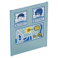 Lego Glass for Frame 1 x 6 x 6, with Blue Crime Map Print
