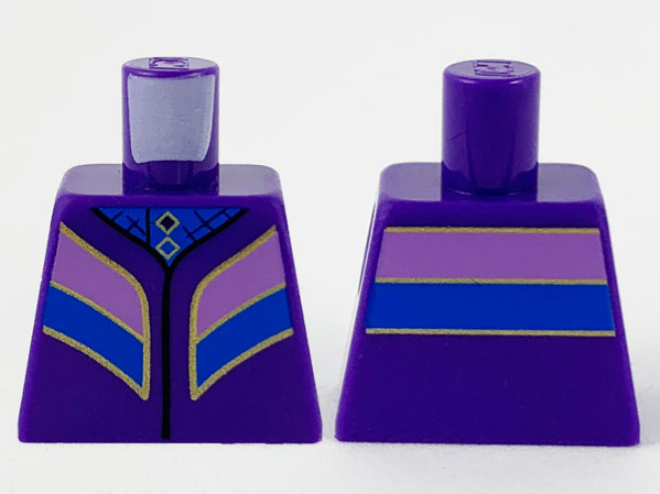 Lego Torso Blue Robe and Medium Lavender Panels Pattern