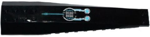 Lego Wedge 16 x 4 Triple Curved with Reinforcements with Silver and Medium Azure Circuitry Pattern (Sticker) - Set 70170