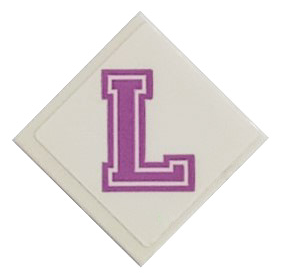 Lego Tile 2 x 2 with Medium Lavender Capital Letter L Pattern (Sticker) - Set 41682