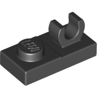 Lego Plate Special 1 x 2 [Open O Top Clip] / Black