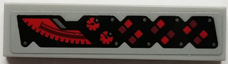 Lego Tile 1 x 4 with Gauges and Checkered Pattern Model Left Side (Sticker) - Set 76045 / Light Bluish Gray
