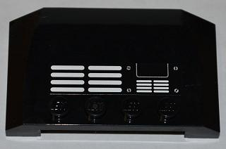 Lego Wedge 4 x 6 x 2/3 Triple Curved with Grille, Panel and 4 Screws Pattern (Sticker) - Set 4203 / Black