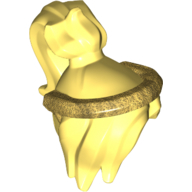 Lego Hair High Ponytail with Pearl Gold Bandana pattern / Bright Light Yellow