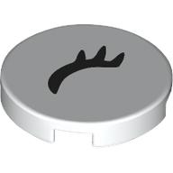 Lego Tile Round 2 x 2 with Black Closed Eye, Eyelashes, Left Print