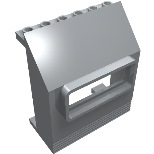 Lego Panel 3 x 6 x 6 Sloped with Window / Light Bluish Gray