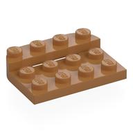 Lego Plate Round Corners Double 3 x 4 with 1 x 4 Raised Edge Studs / Medium Nougat