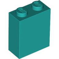 Lego Brick 1 x 2 x 2 with Inside Axle Holder / Dark Turquoise