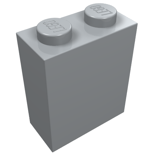Lego Brick 1 x 2 x 2 with Inside Axle Holder / Light Bluish Gray
