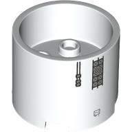 Lego Brick Round 3 x 3 x 2 Recessed Center with 2 x 2 Studs and Axle Hole with Spaceship Truss Print