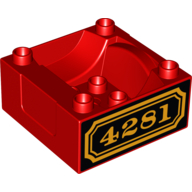 Lego Duplo Train Cab / Tender Base with Bottom Tubes and 4281 Locomotive Print on Both Sides