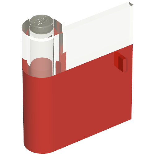 Lego Door 1 x 3 x 3 Left with Window and Vertical Handle / Red