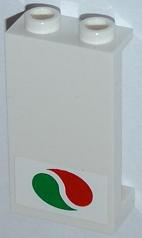 Lego Panel 1 x 2 x 3 with Side Supports - Hollow Studs with Octan Logo Pattern (Sticker) - Set 60016 / White