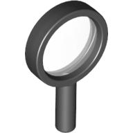 Lego Equipment Magnifying Glass with Thin Frame, Hollow Handle, Trans-Clear Lens / Black