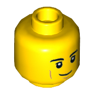 Lego Minifig Head, Smile, Cheek Lines / Yellow