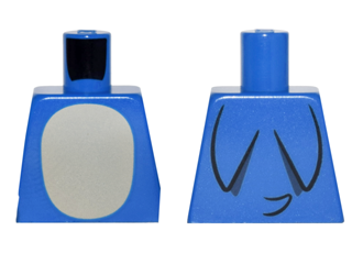 Lego Torso Tan Oval Stomach and Black Spines and Tail Pattern / Blue