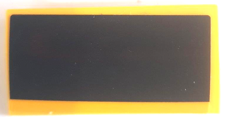 Lego Slope, Curved 2 x 4 x 2/3 with Bottom Tubes with Black Rectangle Pattern (Sticker) - Set 75893