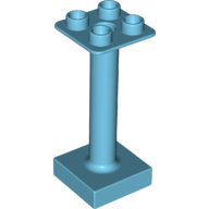 Lego Duplo Support / Umbrella Stand with Square Base (fits 92002) / Medium Azure
