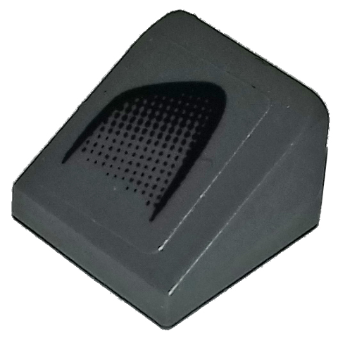 Lego Slope 30 1 x 1 x 2/3 with Black Air Intake on Dark Bluish Gray Background Pattern Model Right Side (Sticker) - Set 75877
