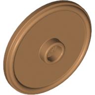 Lego Shield Round with Stud and Raised Rim [Plain] / Medium Nougat