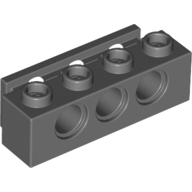 Lego Technic Brick 1 x 4 with Bumper Holder / Dark Bluish Gray