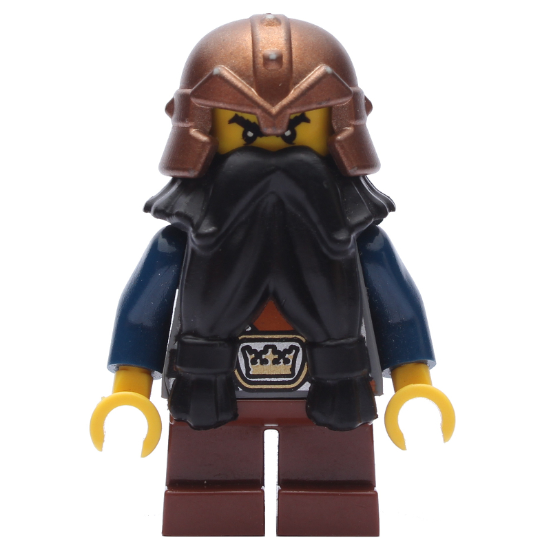 Lego Dwarf, Black Beard, Copper Helmet