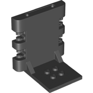 Lego Hinge Bracket 4 x 5 x 5 Locking with 2 Fingers, Two on Each Side, 7 Teeth / Black