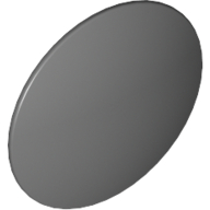 Lego Shield Round Bowed [Plain] / Dark Bluish Gray