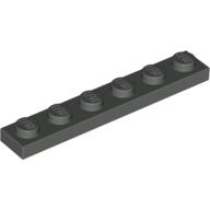 Lego Plate 1 x 6 / Dark Gray